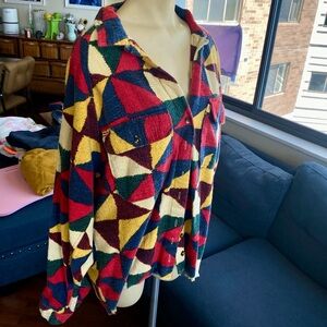 Multicolored button down top